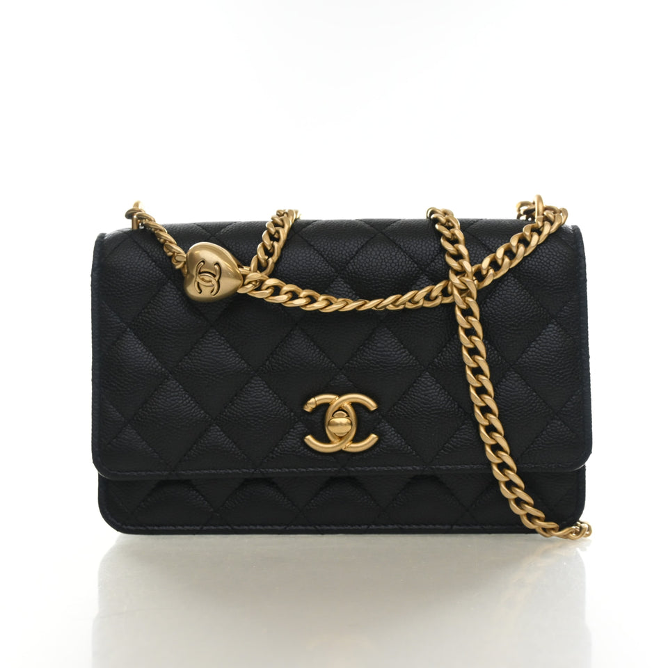 Chanel Caviar Sweetheart Crush Wallet On Chain (WOC)