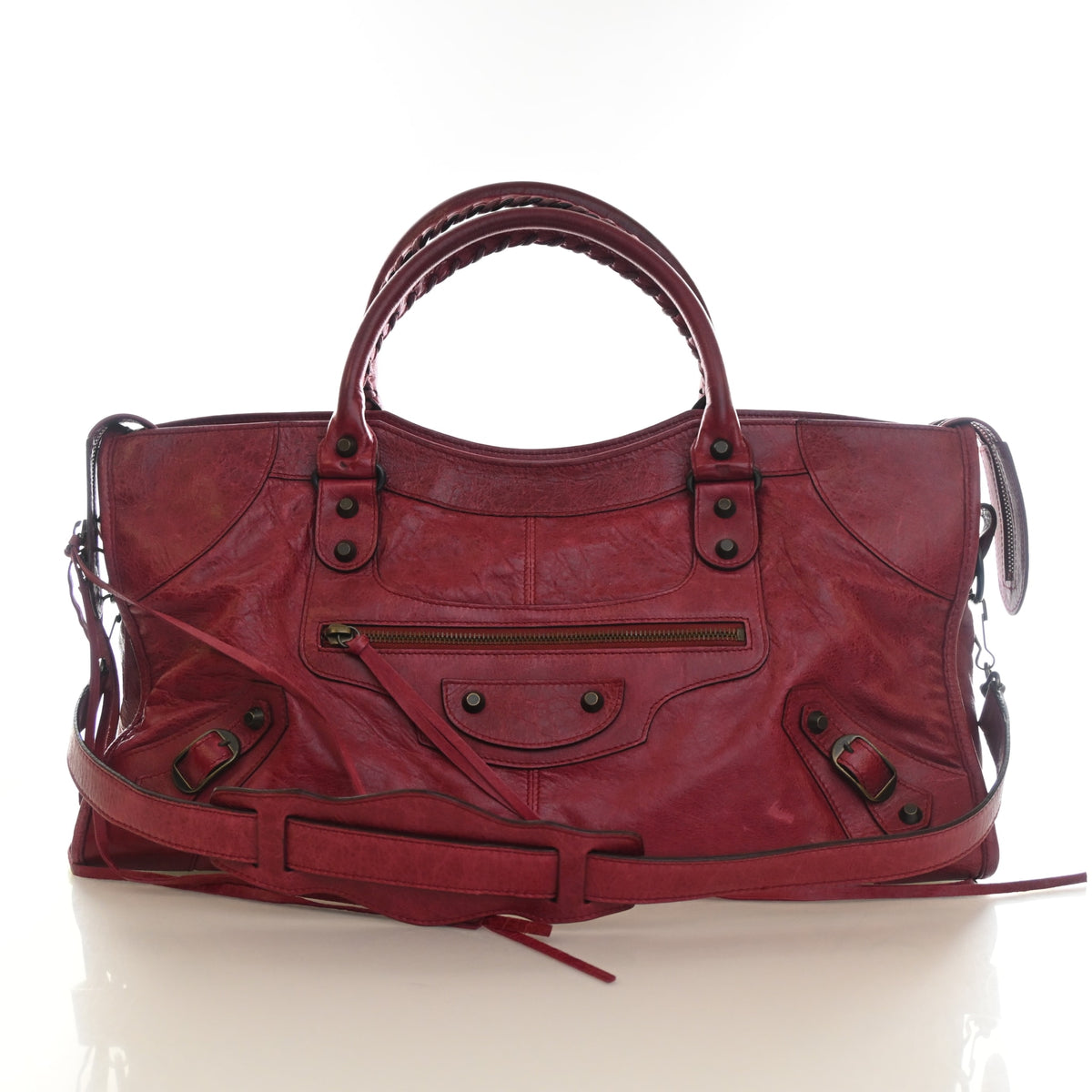 Pre-Owned Balenciaga Agneau Classic City Bag, front view, authenticated at Luxe Du Jour