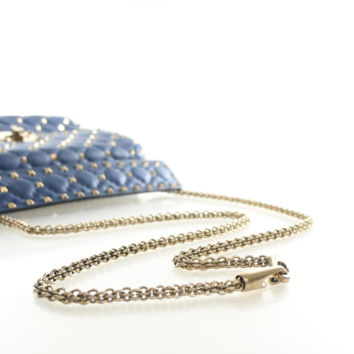Pre-Owned Valentino Shoulder Bag Lambskin Rockstud Spike, strap and chain detail