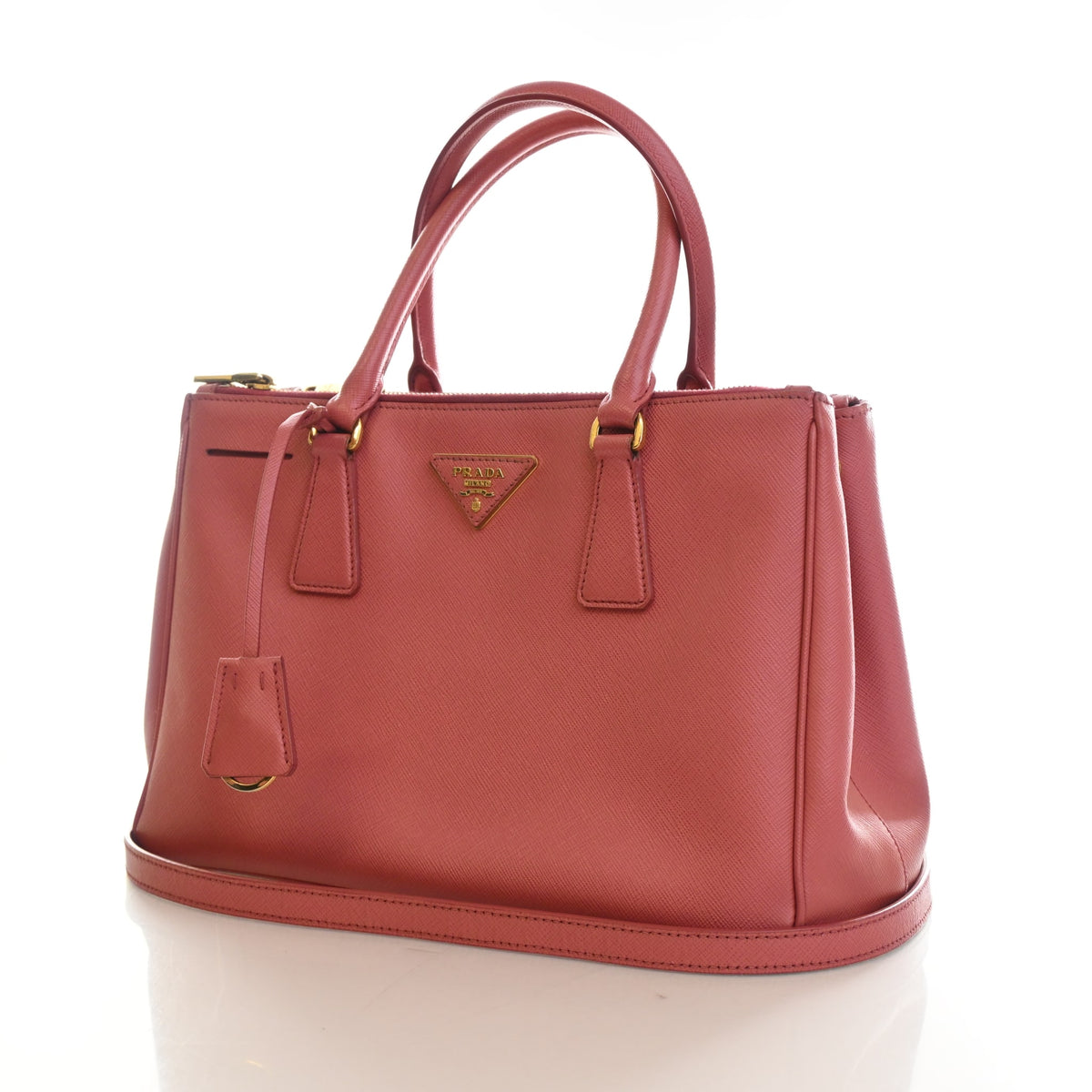 Pre-Owned Prada Galleria Medium Saffiano Double Zip Tote, three-quarter view, photo 3 of 20