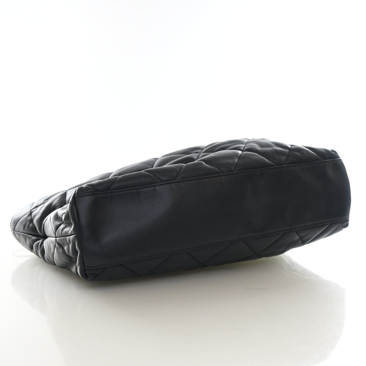 Pre-Owned Chanel Shopping Tote Calfskin CC Drawstring, base and feet view