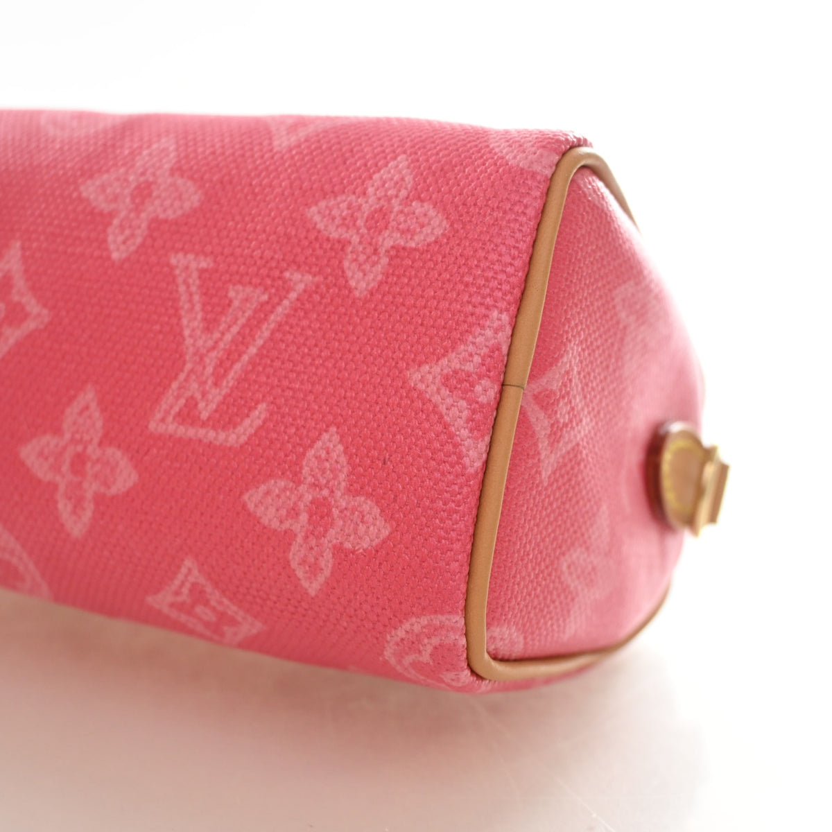 Pre-Owned Louis Vuitton Nano Speedy Monogram Origine Lin, corner and edge detail, photo 8 of 14