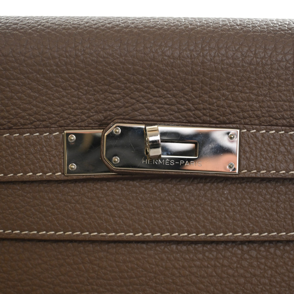 Pre-Owned Hermès Kelly 32 Etoupe Togo Leather, silver hardware