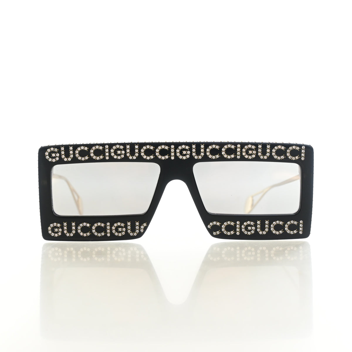 Pre-Owned Gucci Sunglasses Crystal Mask Hollywood Forever, front view