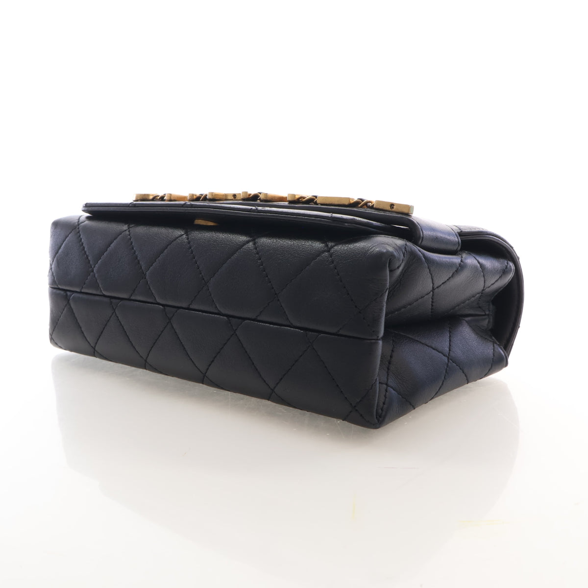 Pre-Owned Chanel Flap Bag Small Calfskin Enchained, base and feet view, photo 8 of 19