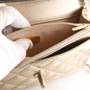 Chanel Calfskin Metallic CC...