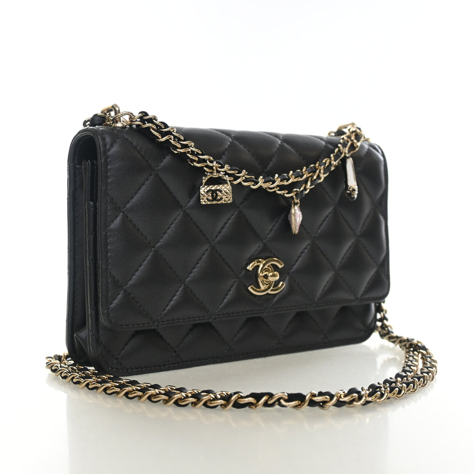 Chanel Pearly Lambskin Charms Wallet On Chain (WOC)