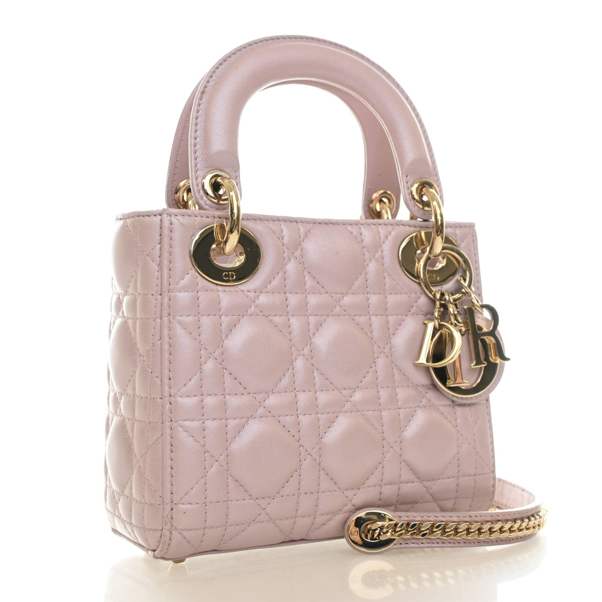 Pre-Owned Christian Dior Lady Dior Mini Lambskin, front view, photo 2 of 22