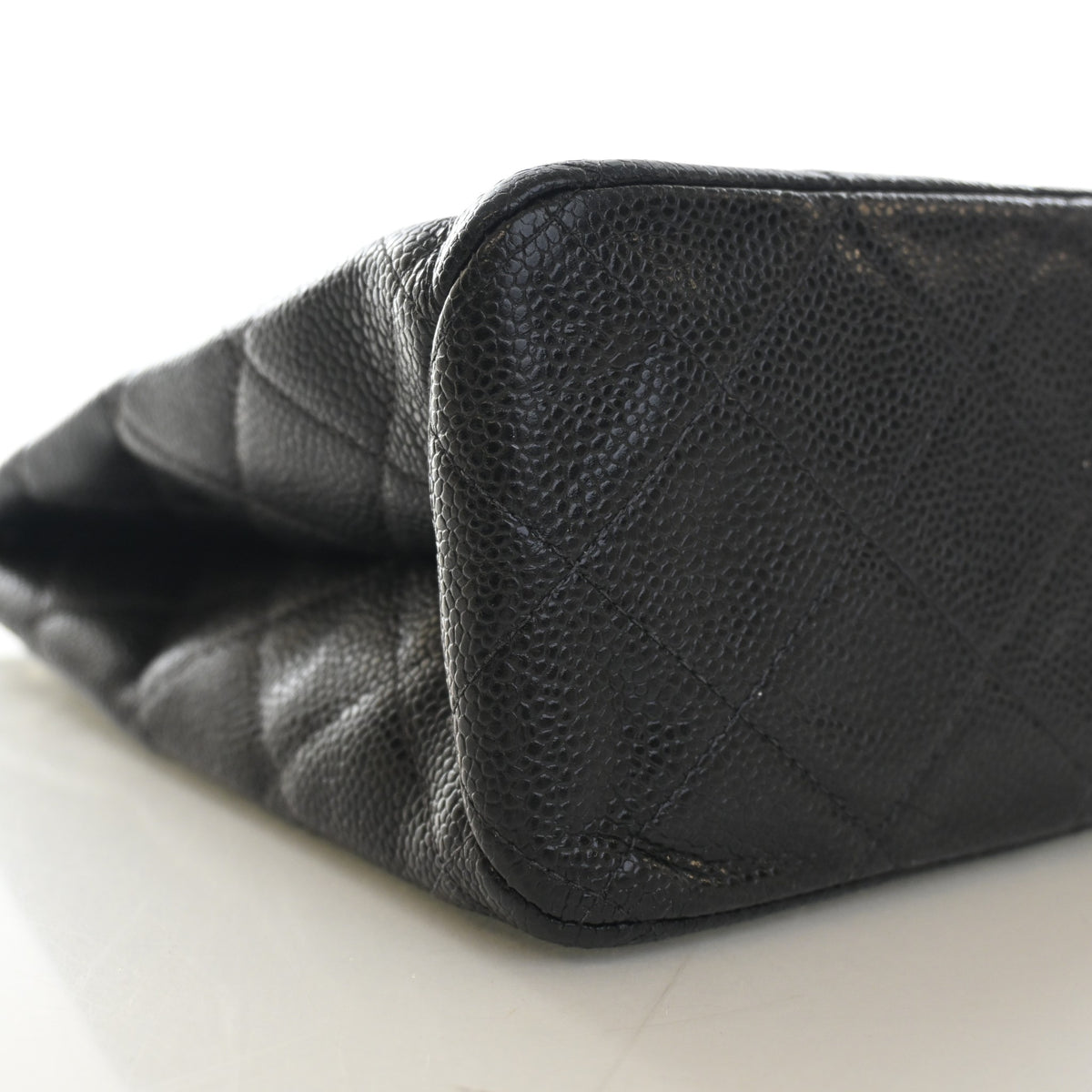 Vintage Chanel Tote Bag Caviar Leather Bucket, base view