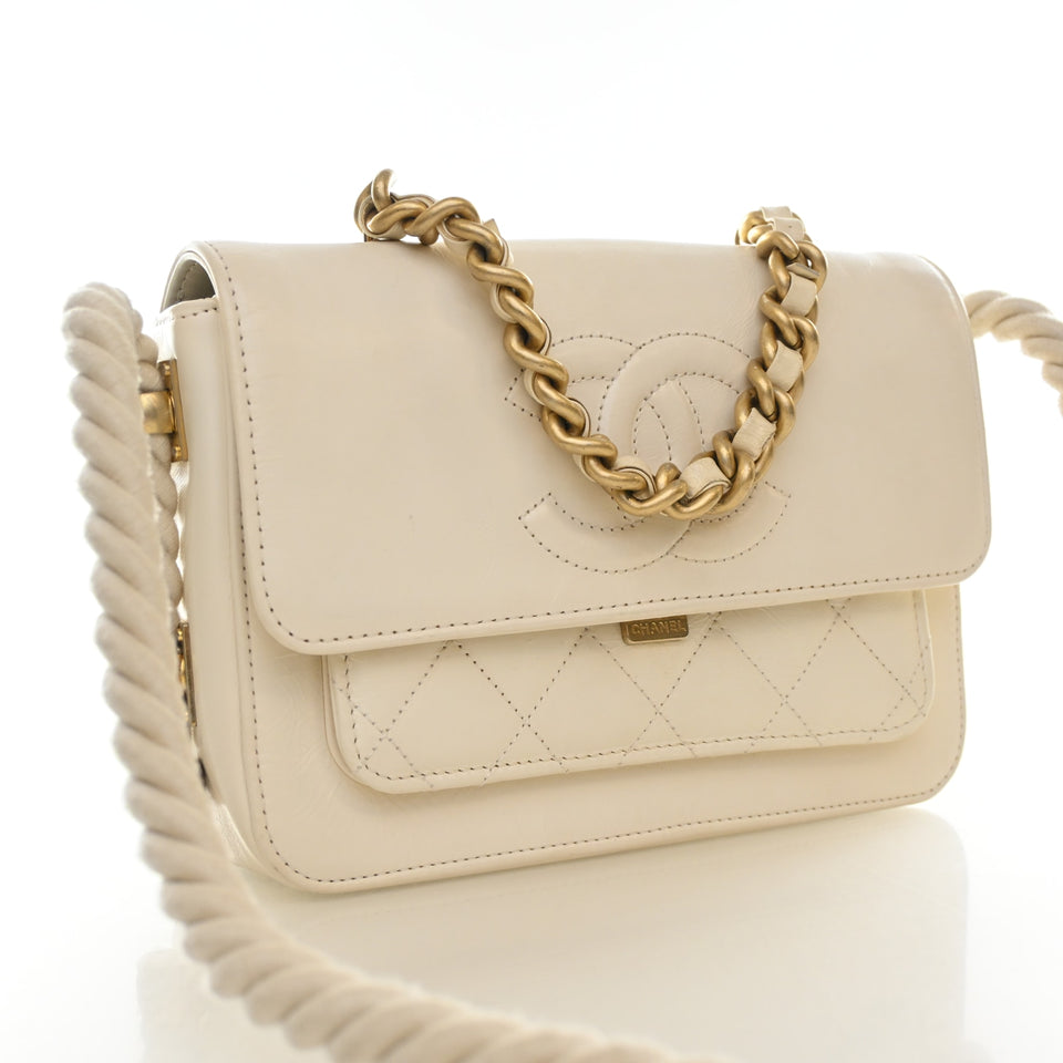 Chanel Calfskin En Voyage Rope Flap Bag
