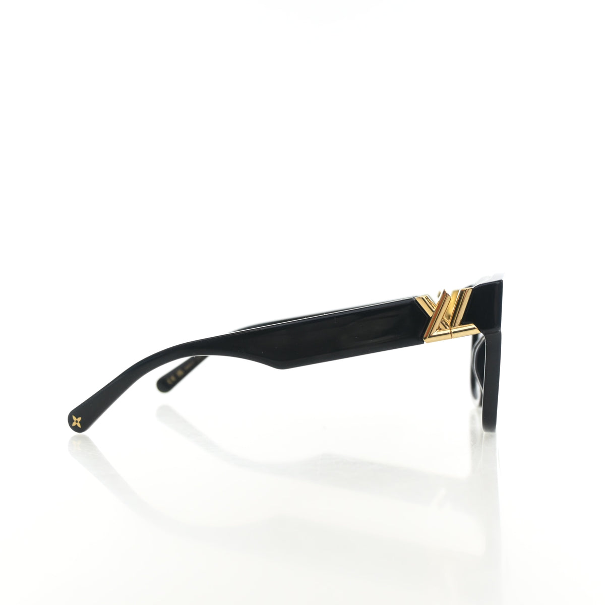 Pre-Owned Louis Vuitton Sunglasses Lv-go14 Square, side profile, authenticated at Luxe Du Jour