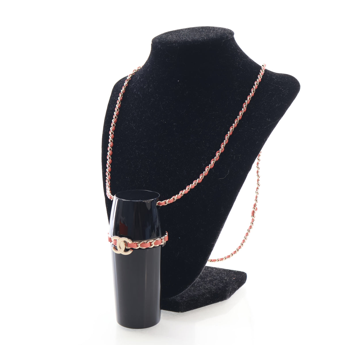 Pre-Owned Chanel Necklace Long Lipstick Holder, strap and chain detail