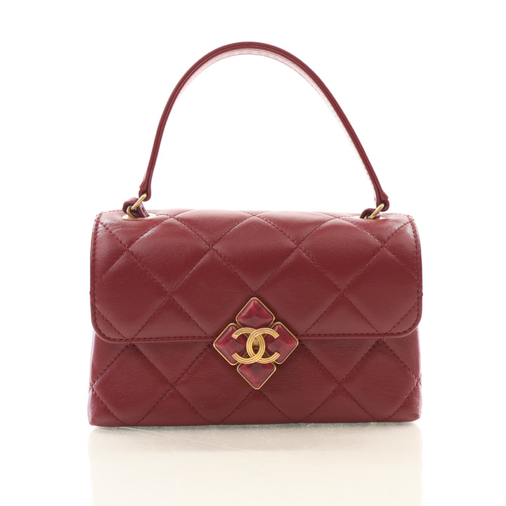 Chanel Mini Lambskin Diamond Lock Flap Bag