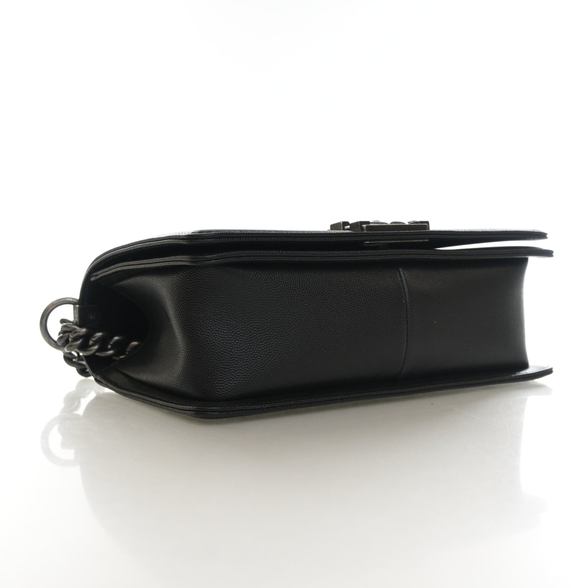 Pre-Owned Chanel Boy Bag Medium Caviar Leather, side profile
