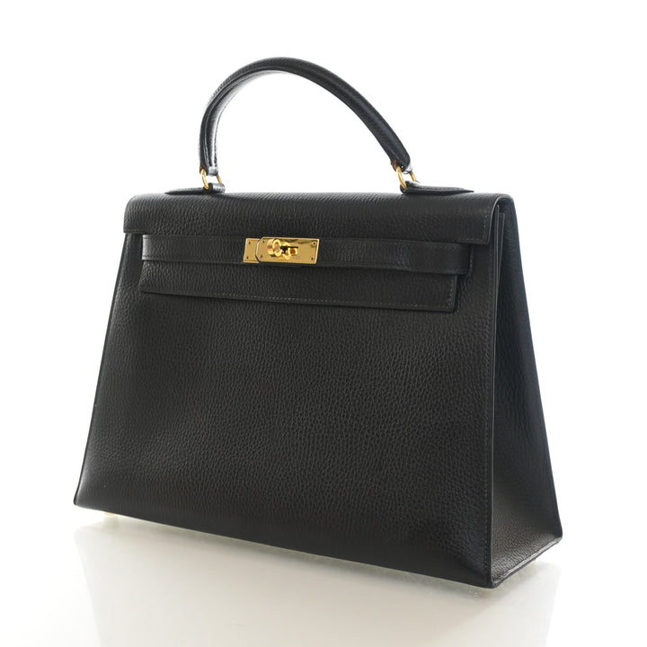 Hermes Vintage Noir Ardennes Sellier Kelly 32