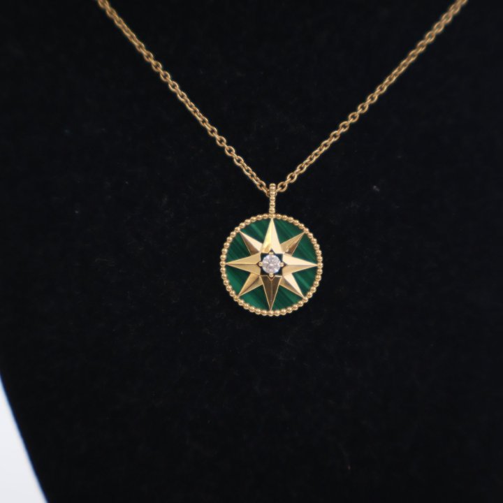 Christian Dior Medium Rose Des Vents Medallion Necklace