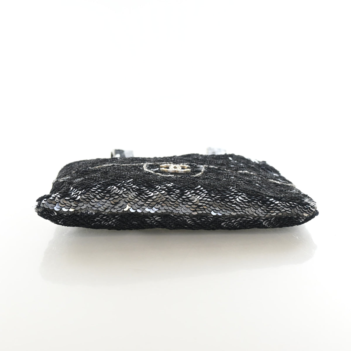 Vintage Chanel Tote Mini Sequin Trompe L'oeil, side view