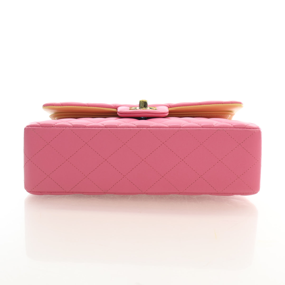 Pre-Owned Chanel Classic Double Flap Small Lambskin Bag, base and feet view, photo 9 of 19