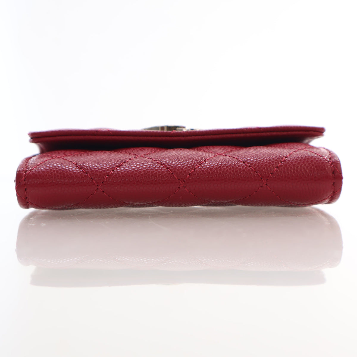Pre-Owned Chanel Wallet Caviar Leather Flap, base and feet view