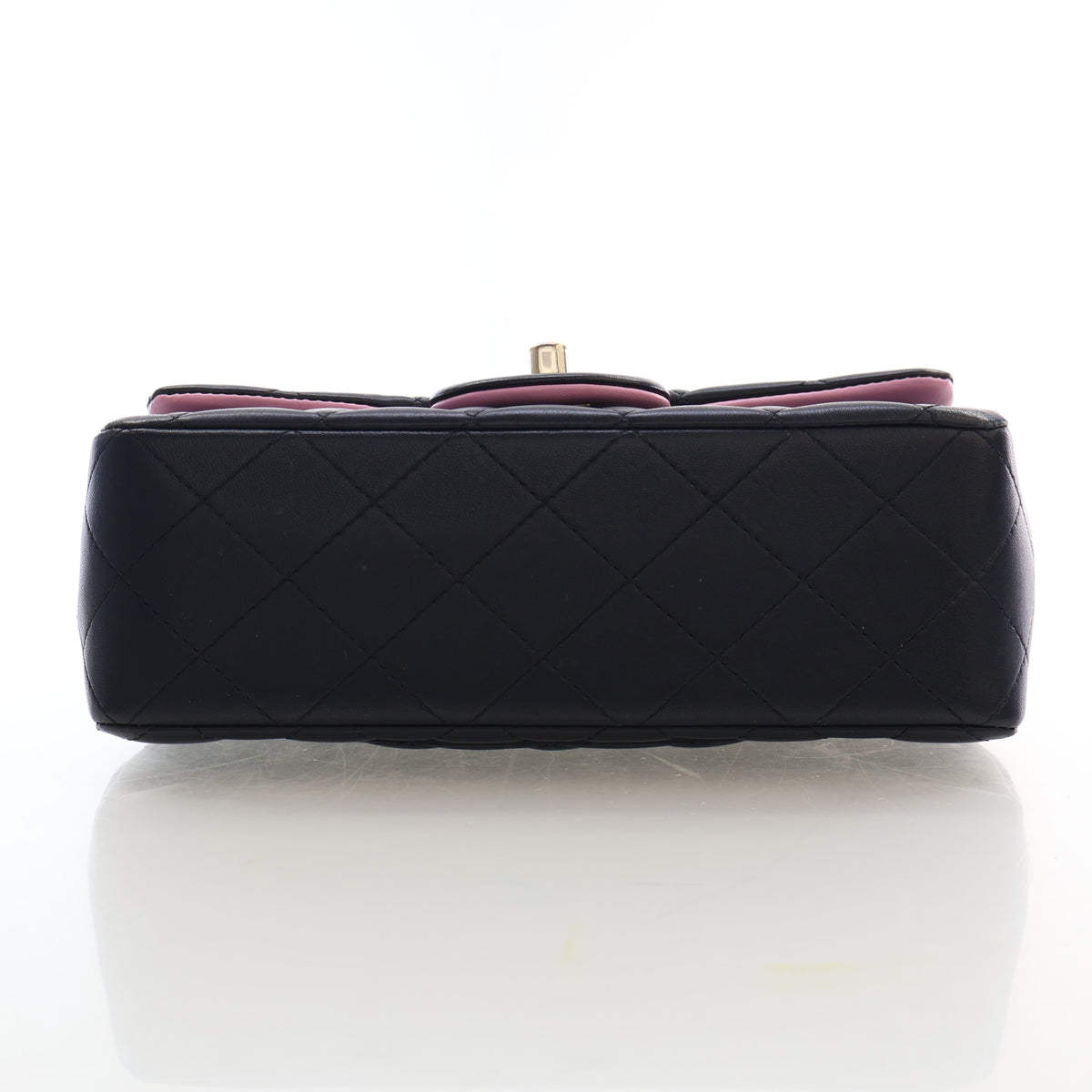 Pre-Owned Chanel Classic Flap Mini Lambskin Rectangular Top Handle Bag, base and feet view, photo 9 of 19
