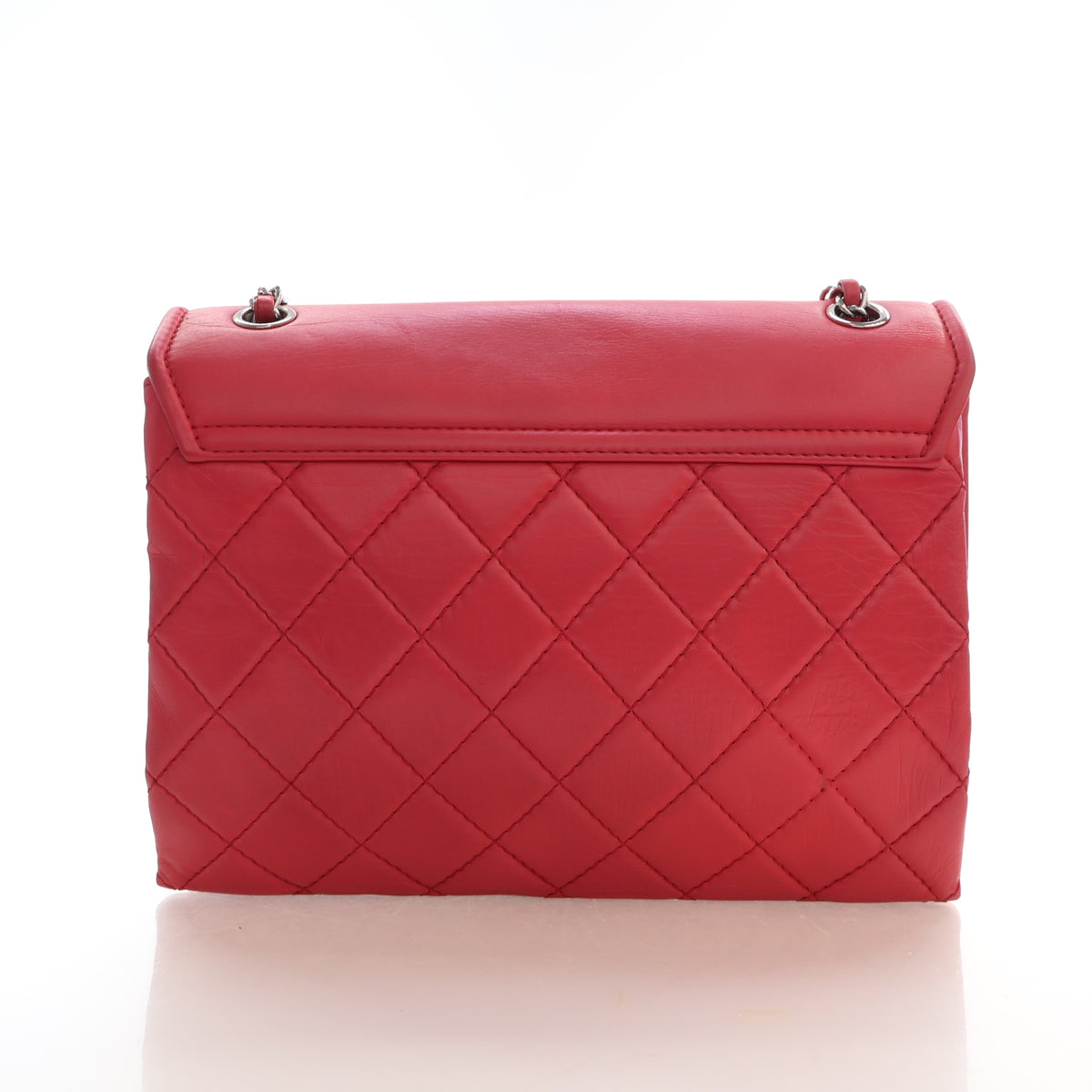 Pre-Owned Chanel Flap Bag Medium Calfskin Hampton CC, back view