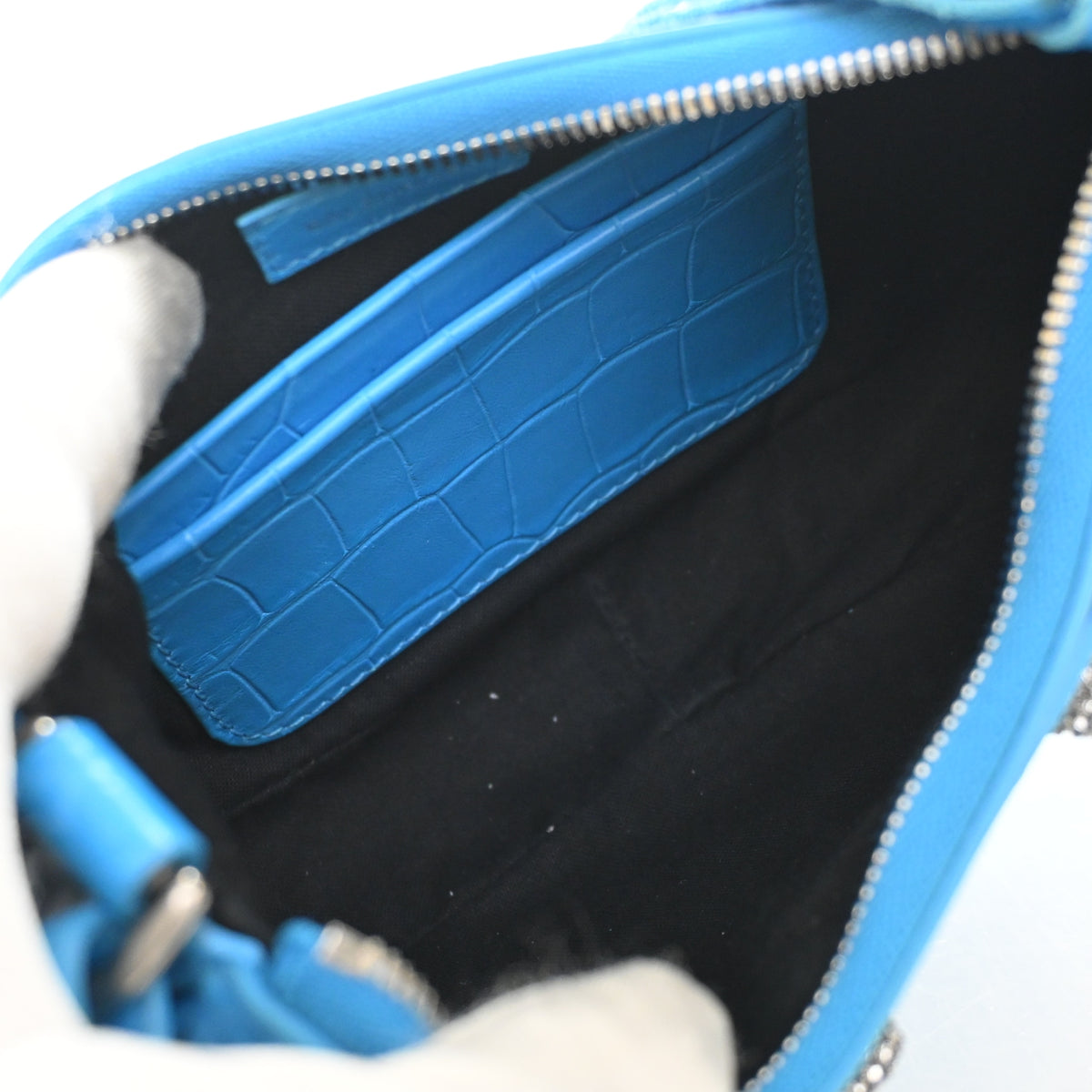 Balenciaga Mini Crocodile Embossed Arena Crystal Le Cagole, photo 11 of 13