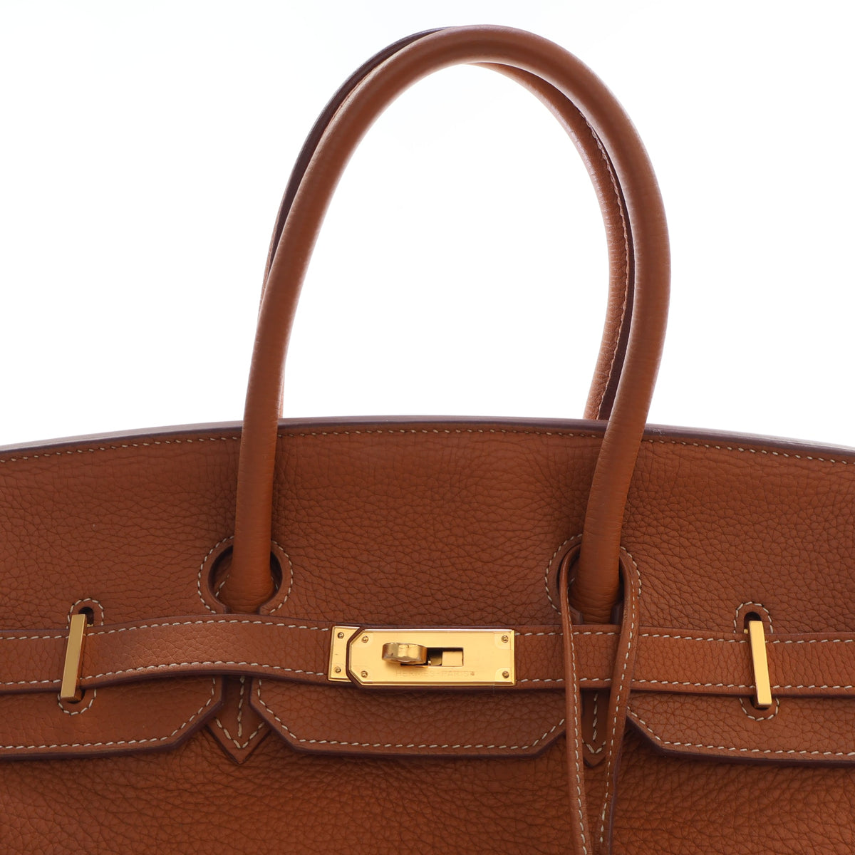 Pre-Owned Hermès Birkin 35 Gold Clemence Leather, front view, photo 7 of 21