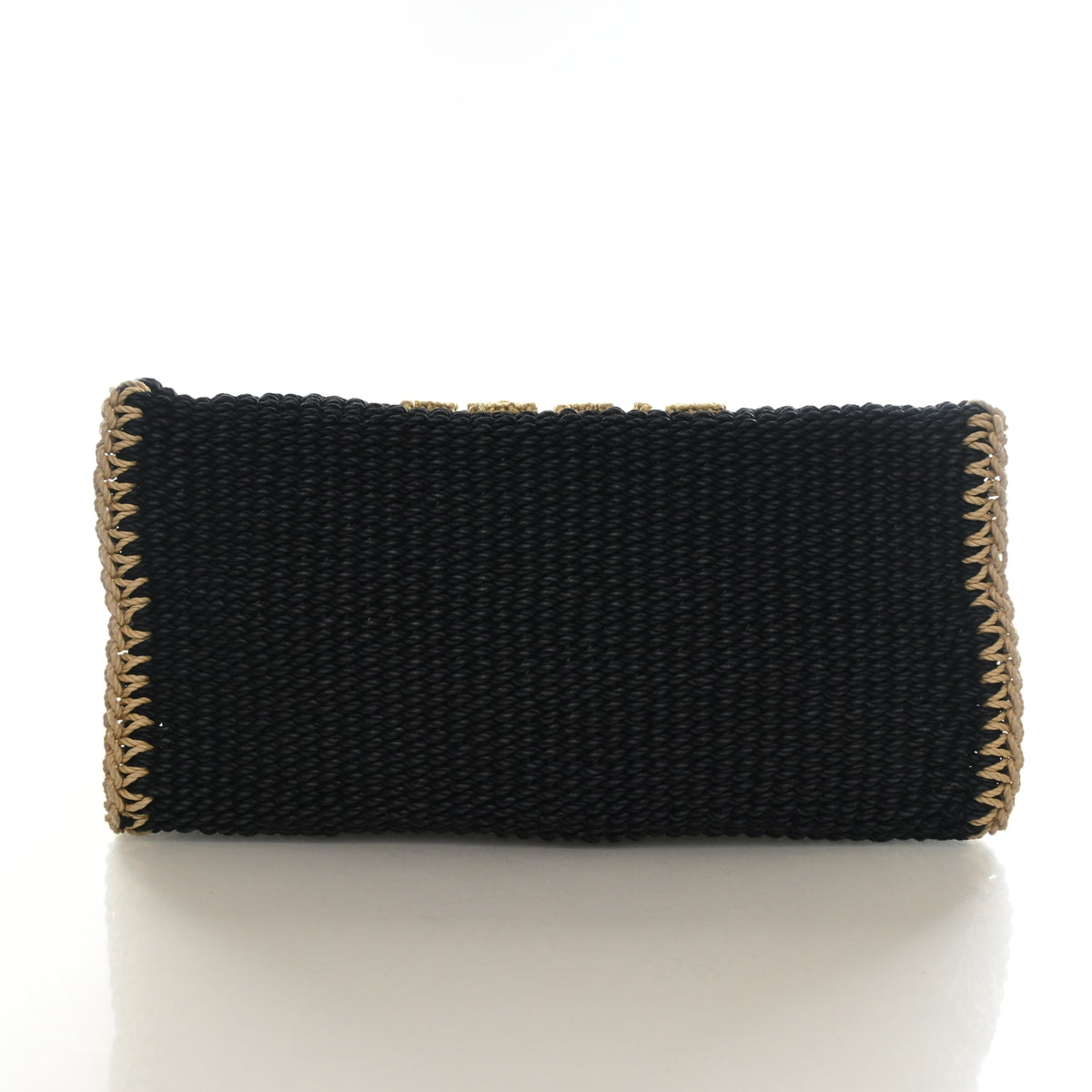 Pre-Owned Chanel Tote Medium Crochet Deauville, base and feet view, photo 8 of 12