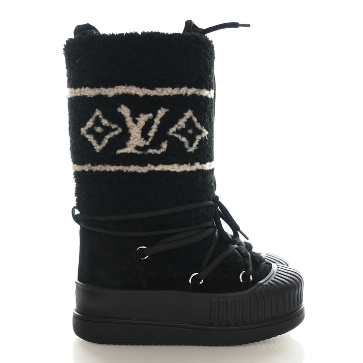Louis Vuitton Shearling Polar Flat High Boots Sz 38