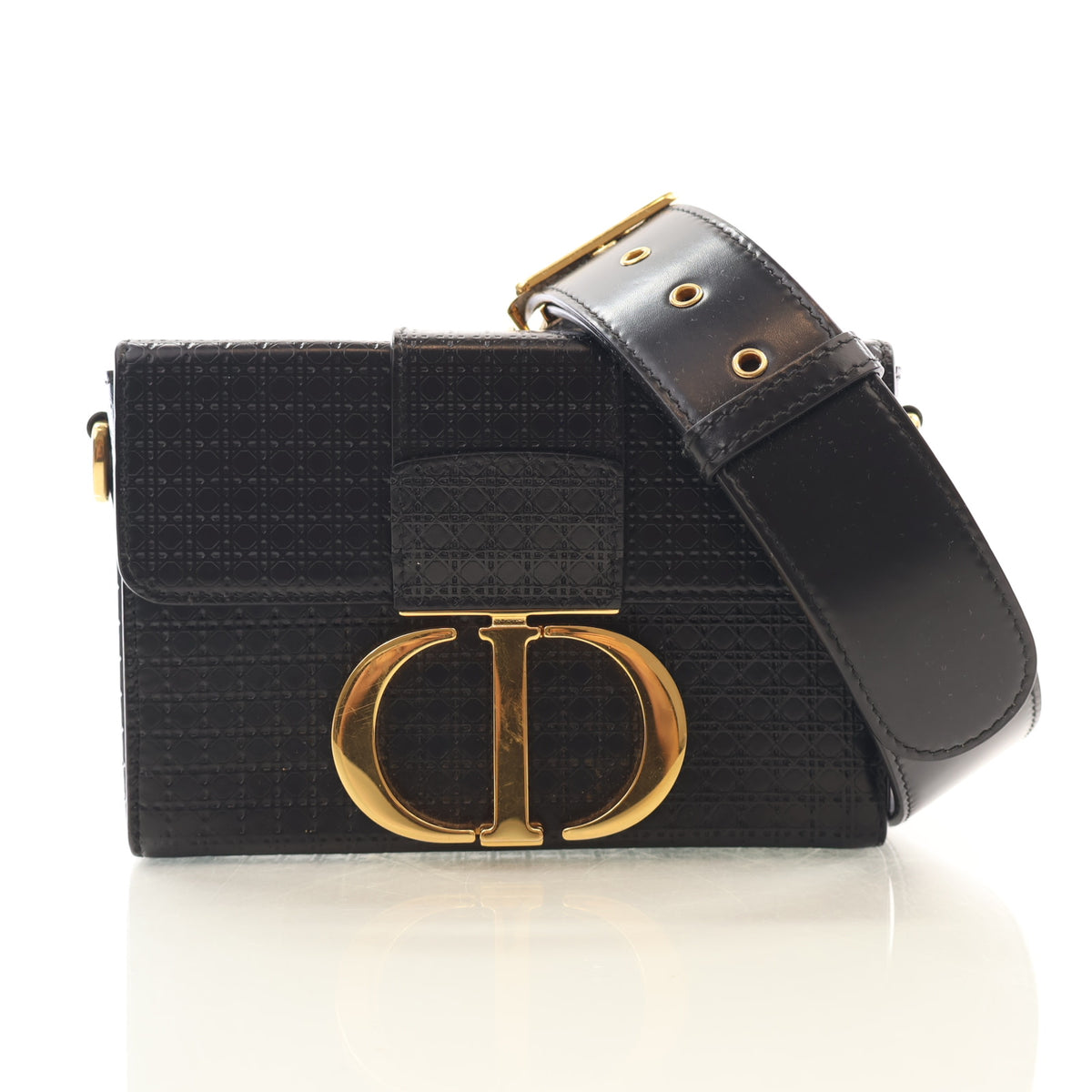 Pre-Owned Christian Dior 30 Calfskin Montaigne Box Bag, front view, authenticated at Luxe Du Jour