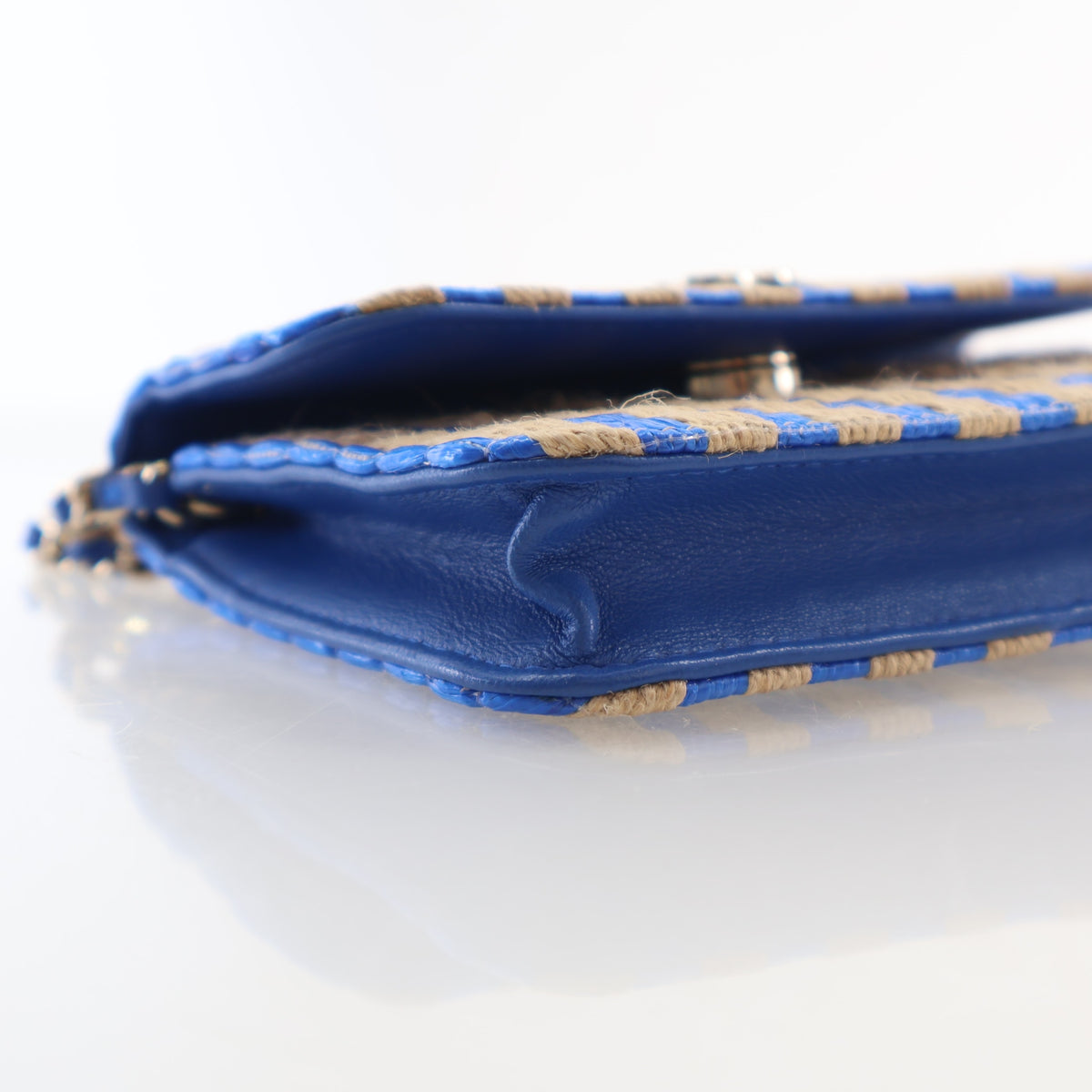 Pre-Owned Chanel Belt Bag Raffia Flap, side view