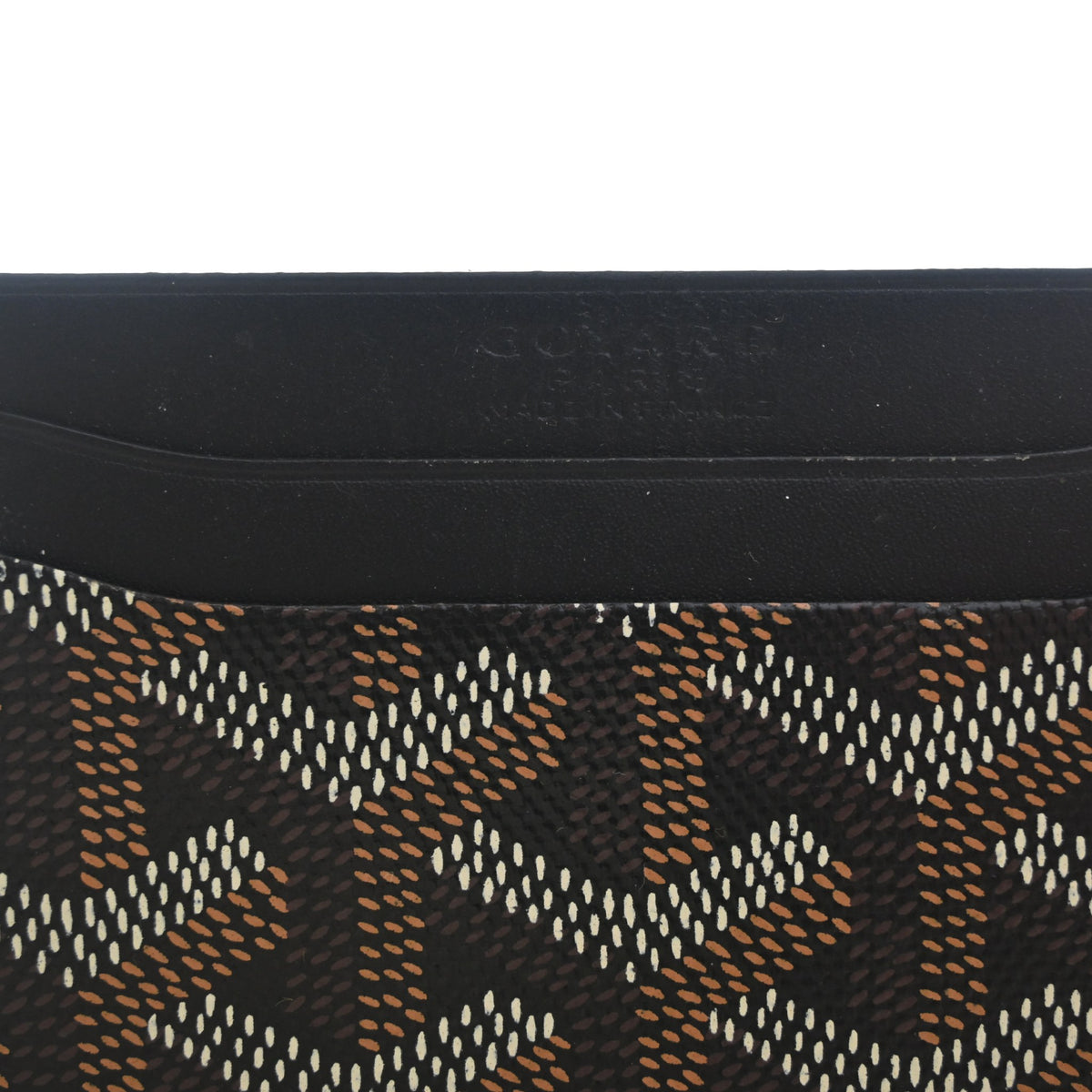 Pre-Owned Goyard Card Holder Goyardine St Sulpice, logo detail