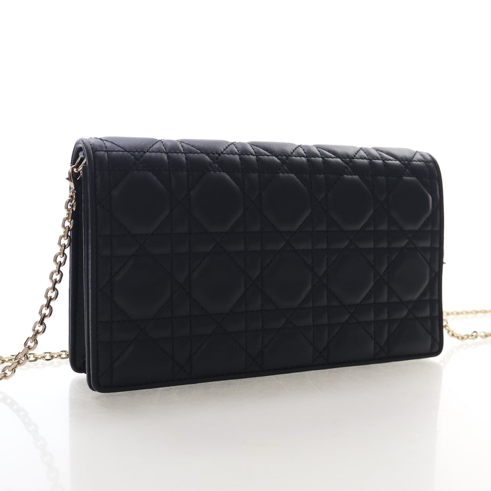 Christian Dior Lambskin Lady Dior Pouch