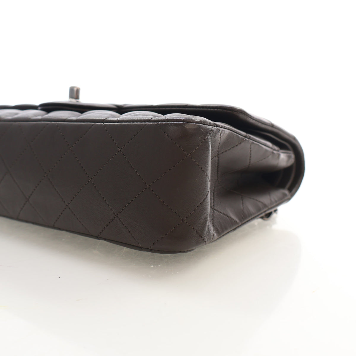Pre-Owned Chanel Classic Double Flap Medium Lambskin Bag, base and feet view, photo 8 of 18