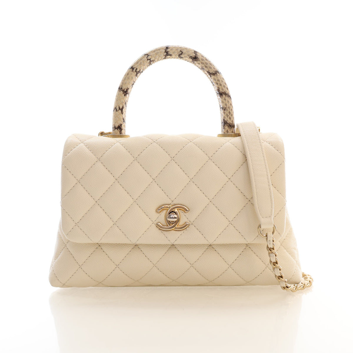 Pre-Owned Chanel Coco Handle Small Caviar Leather Bag, front view, photo 1 of 18
