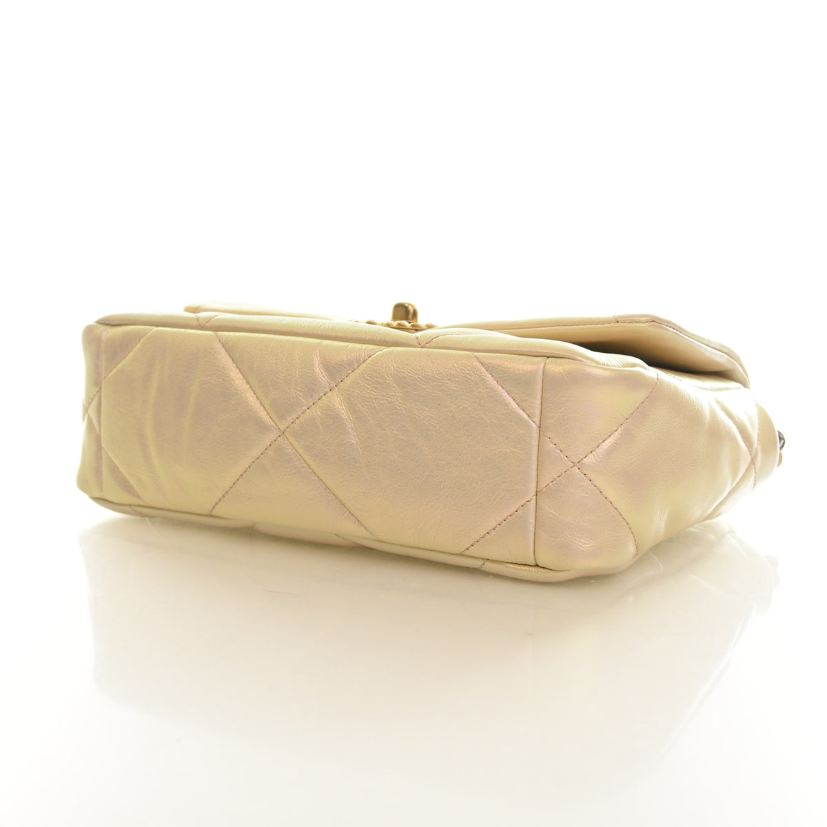 Pre-Owned Chanel Flap Bag Large Sheepskin Beauty Lock, base and feet view