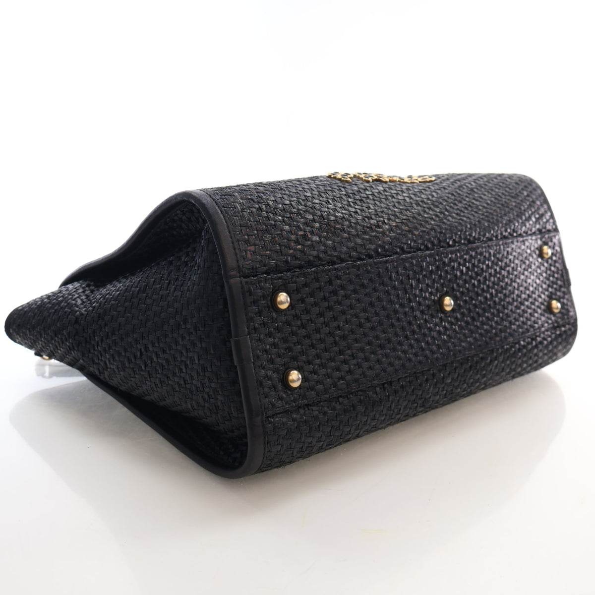 Pre-Owned Chanel Tote Small Raffia Deauville, base and feet view