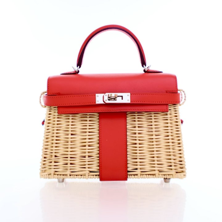 Hermes Picnic Kelly 20 Rouge De Coeur Swift