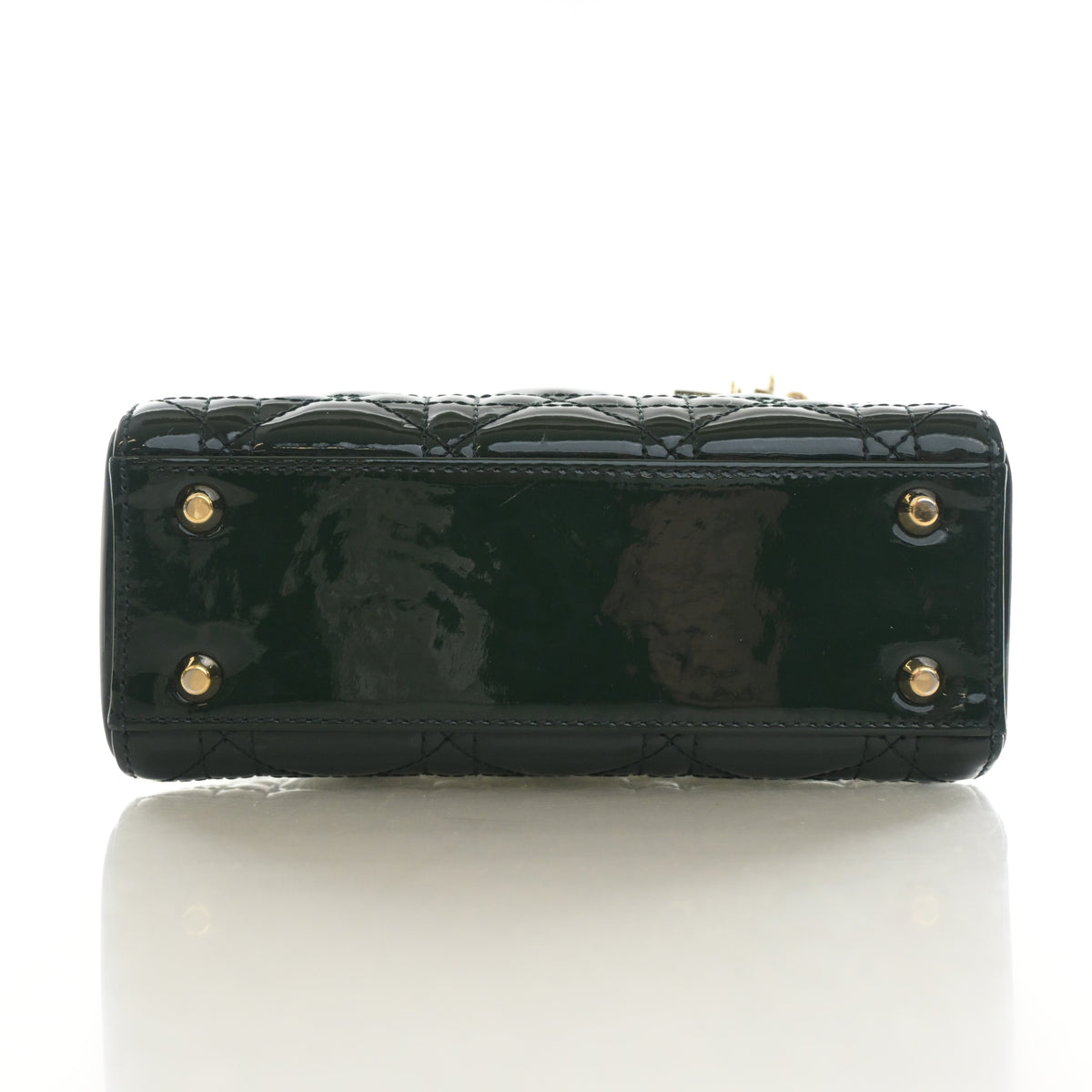 Pre-Owned Christian Dior Lady Dior Mini Patent Leather, base and feet view, photo 9 of 16