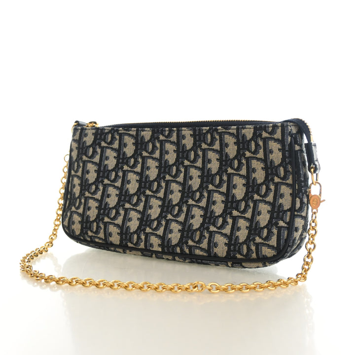 Christian Dior Oblique Montaigne Pouch With Chain