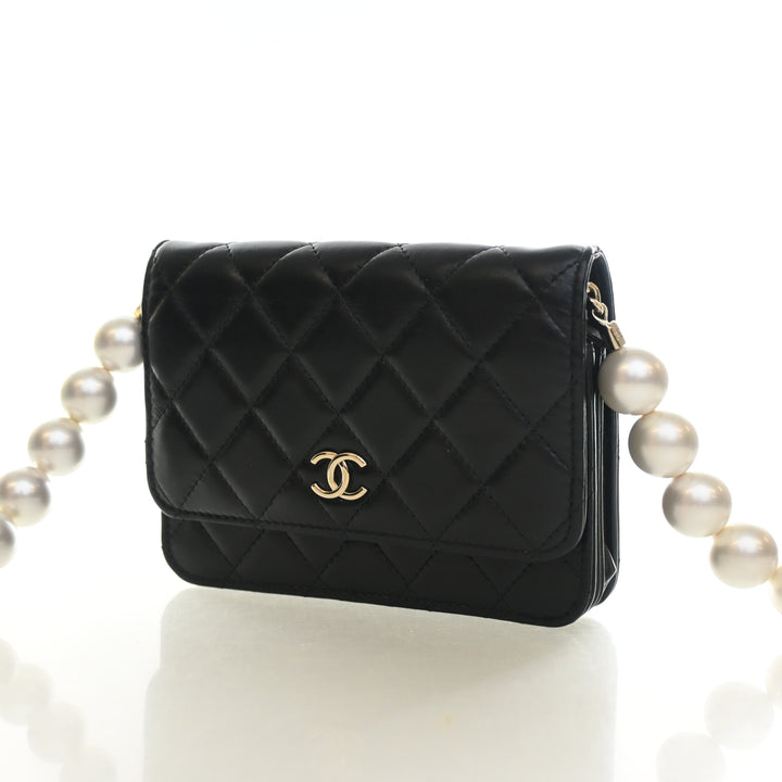 Chanel Lambskin Maxi Pearl Wallet On Chain
