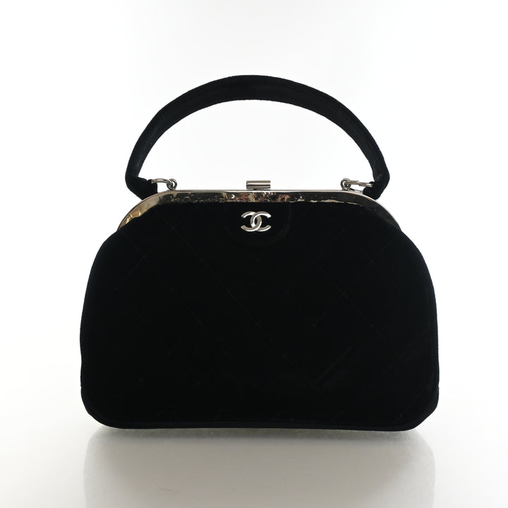 Chanel Vintage Velvet Frame Top Handle Bag