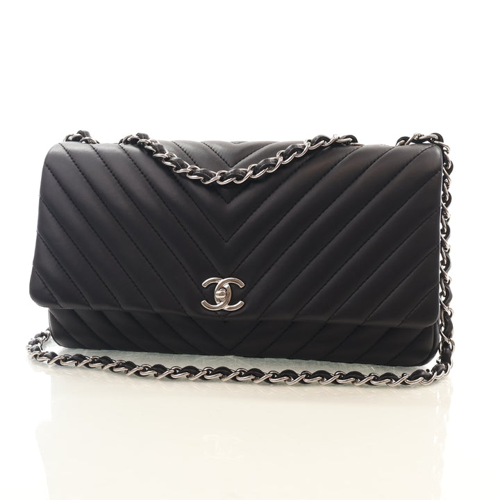 Chanel Jumbo Lambskin Chevron Single Flap Bag