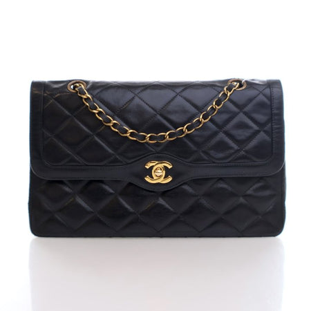 Chanel Vintage Black Lambskin Paris Double Flap Bag – Luxe Du Jour