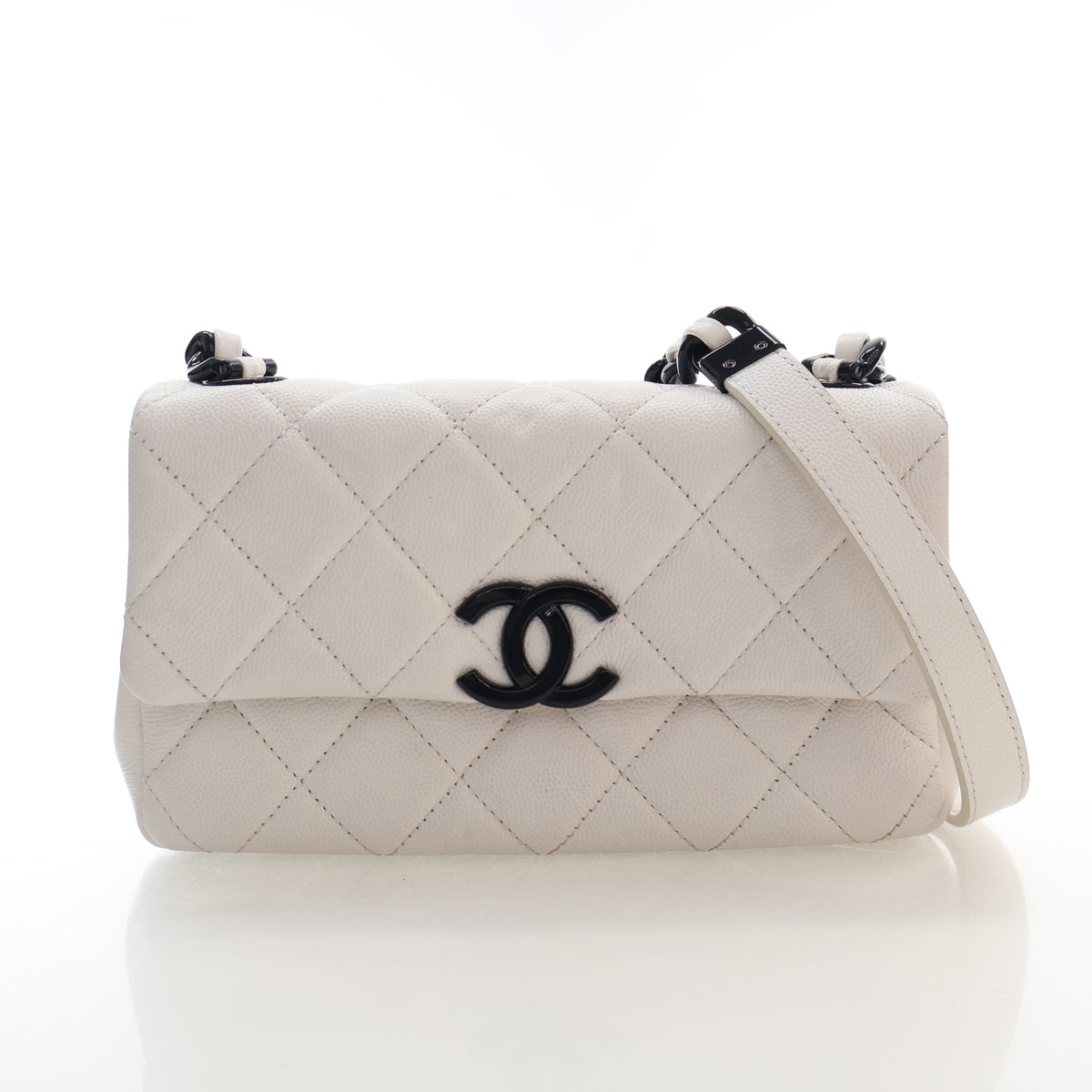 Pre-Owned Chanel Flap Bag Mini Caviar Leather My Everything, front view