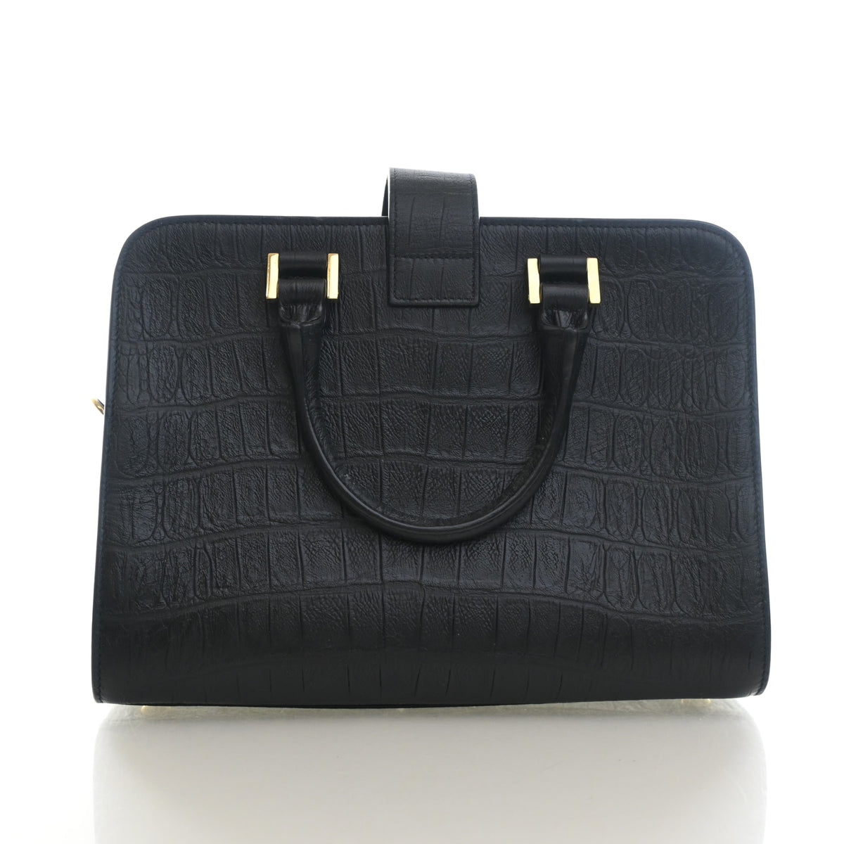 Pre-Owned Saint Laurent Baby Crocodile Leather Embossed Leather Cabas, front view