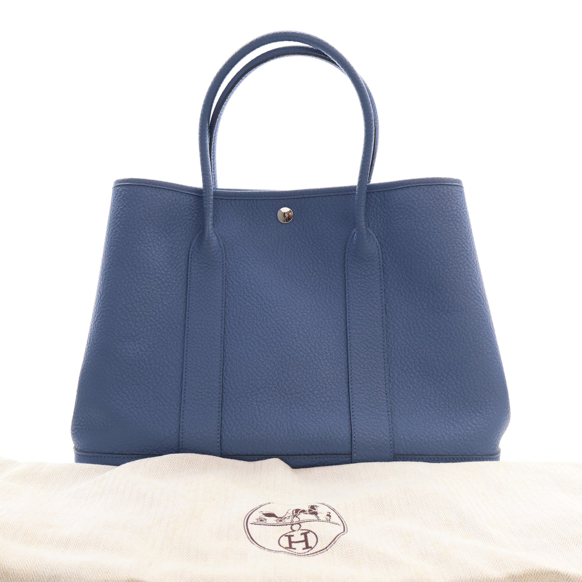 Pre-Owned Hermès 36 Bleu Brighton Negonda Garden Party, front view, photo 17 of 17