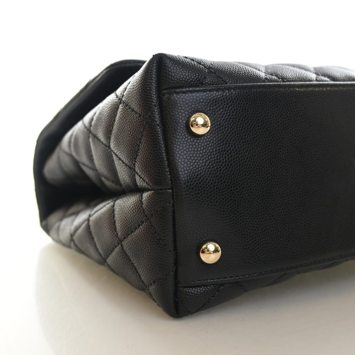 Pre-Owned Chanel Coco Handle Medium Caviar Leather Bag, base view, photo 6 of 17