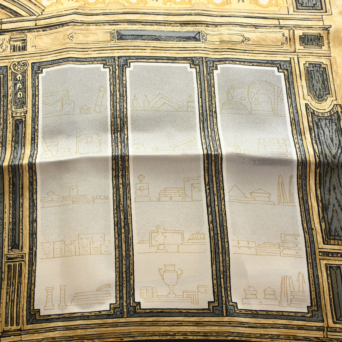 Pre-Owned Louis Vuitton Scarf Le Decors Parisiens Silk, flat lay, photo 7 of 9