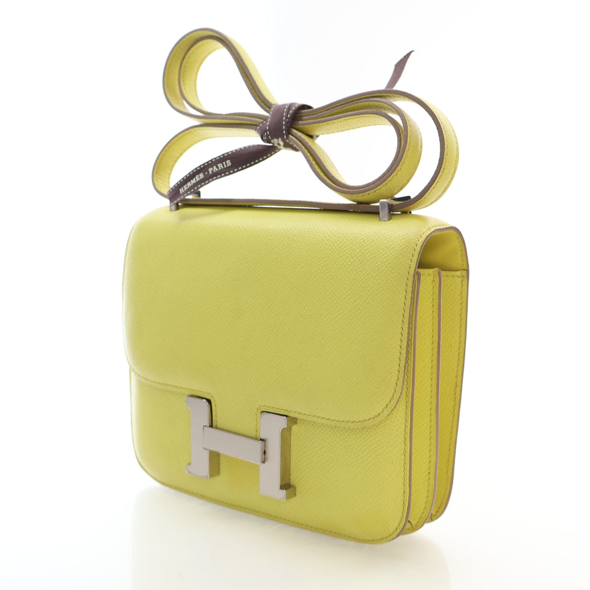 Pre-Owned Hermès Constance 18 Lime Epsom Leather, front view